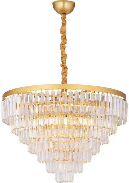 Linsa 65 Cm'lik Kristal Cam Taşlı Lüks Avize - (Sarı Yaldız) modelleri