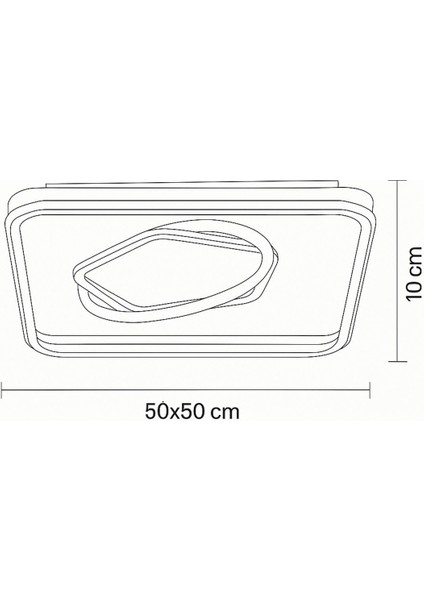 Pirlo Kare 50x50 Cm 3 Renk Ledli (SARI-BEYAZ-GÜN IŞIĞI) Kumandalı Modern Akrilik Plafonyer Armatür indirimleri