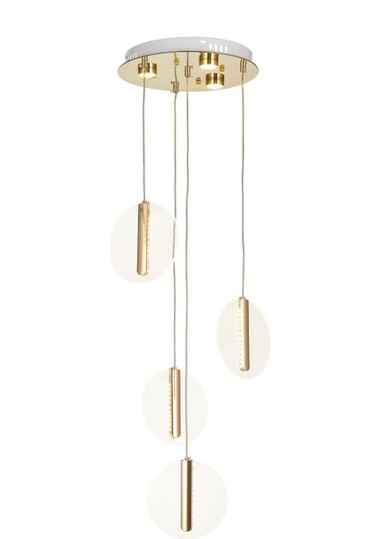 Lovena 4'Lü Ledli Dim Kumandalı Modern Lüks Sarkıt Avize (3 Renk Led; Sarı-Beyaz-Gün ışığı) - GOLD modelleri