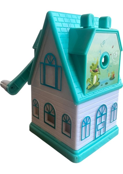 Ev Şeklinde Dekoratif Kalemtraş, Çocuklar Için Mekanik Kollu, 3 Renk Seçeneği