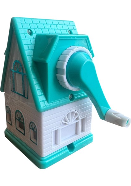 Ev Şeklinde Dekoratif Kalemtraş, Çocuklar Için Mekanik Kollu, 3 Renk Seçeneği indirimleri