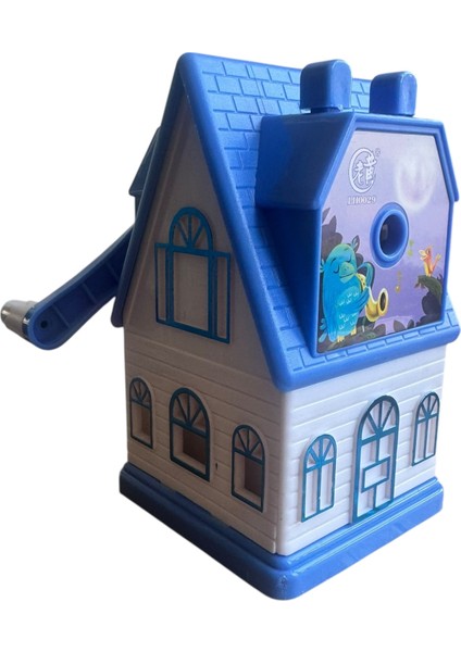 Ev Şeklinde Dekoratif Kalemtraş, Çocuklar Için Mekanik Kollu, 3 Renk Seçeneği