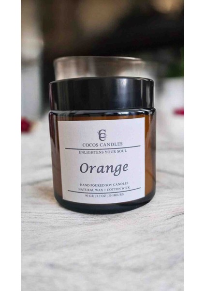 Portakal Esanslı Doğal Soya Mum – Meditasyon ve Aromaterapi – Amber Cam – 90 gr – Cocos Candles modelleri