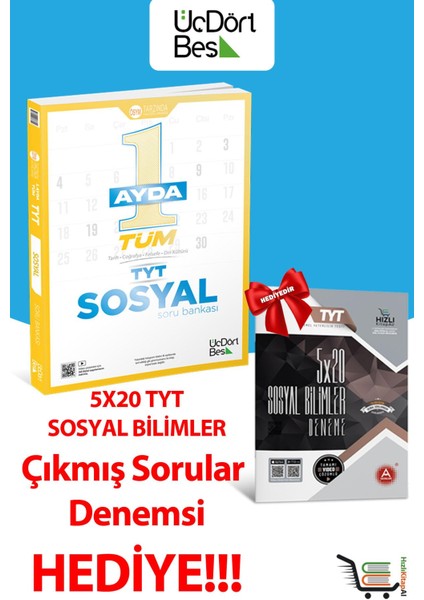 1 Ayda Tyt Tüm Sosyal Soru Bankası Çıkmış Sorular Hediyeli! fiyatları