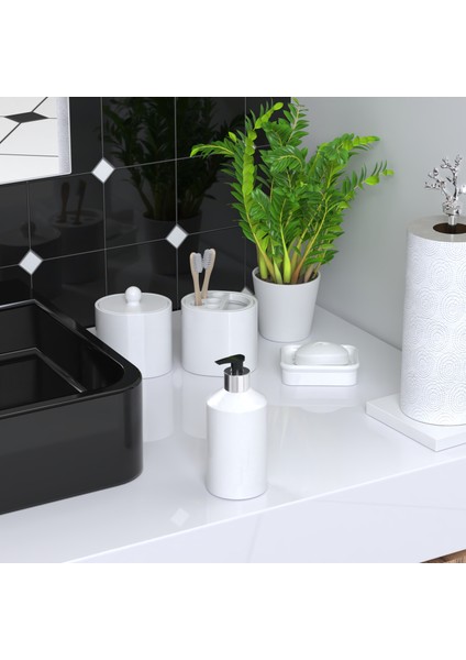 Kompozit Granit 3'lü Banyo Seti Hazneli, Sıvı ve Diş Fırçalık fırsatları