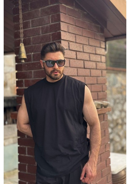 Erkek Basketci Sıfır Kol Bisiklet Yaka Kolsuz T-Shirt