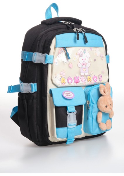 Kore Tarzı Tavşan Çocuk Figürlü 180° Tam Açılır Ilkokul Sırt Çantası Kız Çocuk Okul Çantası fiyatları