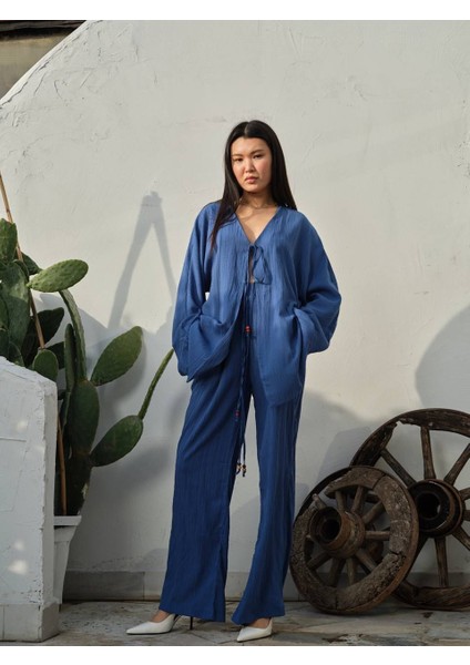 Bağlamalı Tesettür Pantolon Üst Pantolon Takım