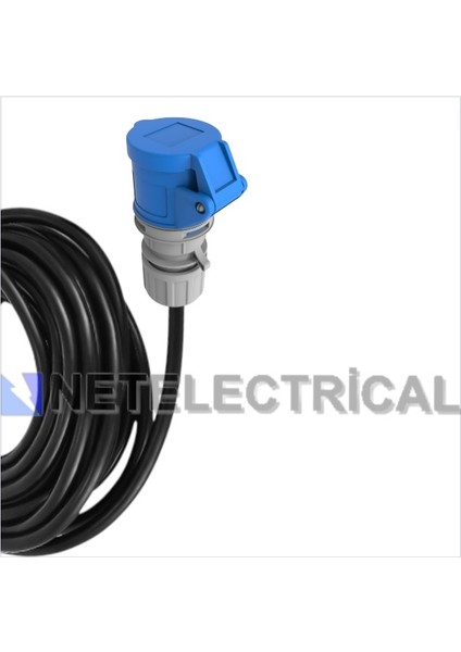 Tekne ve Karavan Enerji Besleme Kablosu 30 Metre | IP44 Kauçuk Düz Fiş + 3X16A Uzatma Priz | Siyah Kalın Kablo fiyatları