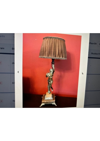 Mermer Kaidesinde Pirinç Abajur 54 cm Boyunda fırsatları
