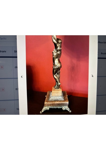 Mermer Kaidesinde Pirinç Abajur 54 cm Boyunda indirimleri