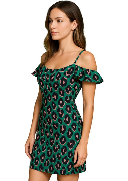 Leopar Desen Mini Elbise modelleri