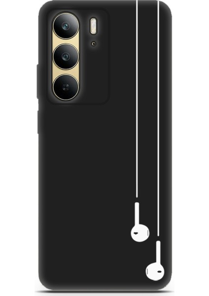 Realme C75 Uyumlu Minima 9 Telefon Kabı Beyaz Kulaklık
