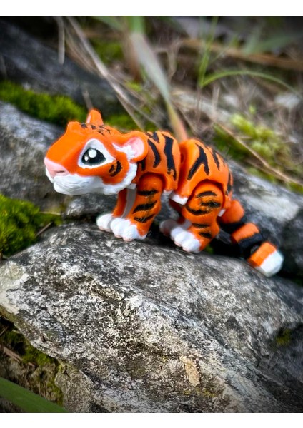 Kaplan Oyuncak - Ormanın Minik Meraklı Gücü Yavru Kaplan 🐯🌿3d Hareketli Organik Vip Model Orta Boy modelleri