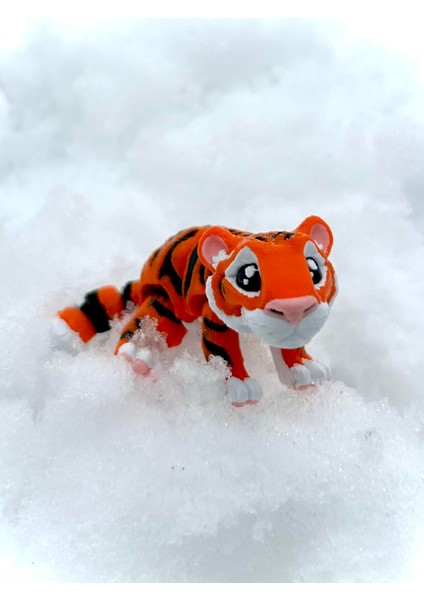 Kaplan Oyuncak - Ormanın Minik Meraklı Gücü Yavru Kaplan 🐯🌿3d Hareketli Organik Vip Model Orta Boy