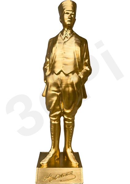 | K. Atatürk Imzalı Atatürk Figürü 20 cm - Altın Rengi fırsatları
