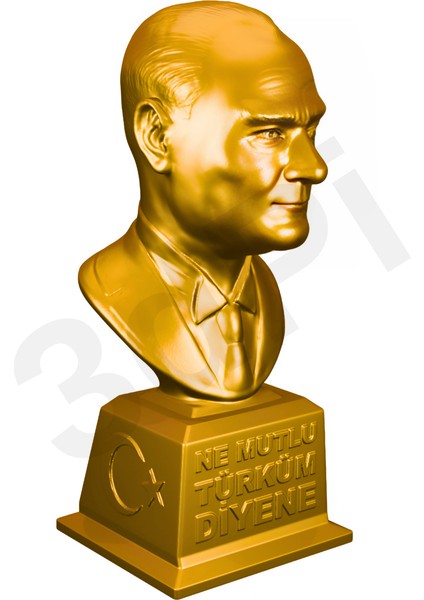 | Atatürk Büstü 15CM - Ne Mutlu Türküm Diyene Kaideli - Altın Rengi modelleri