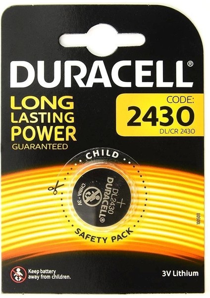 Duracell Yuvarlak Düğme Pil 2430 3 Volt