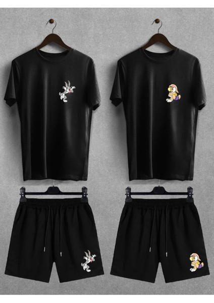 Bugs Bunny Lola Bakılı Sevgili Çift Kombini - Alt Üst Takım - Şort Tshirt Takım - Couple Tshirt - Caglisa