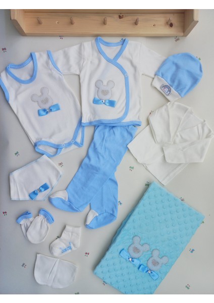 10 Lu Lüks Pamuklu Kız Erkek Hastane Çikiş Set Yenidoğan Bebek Kıyafet Doğum Hediyesi