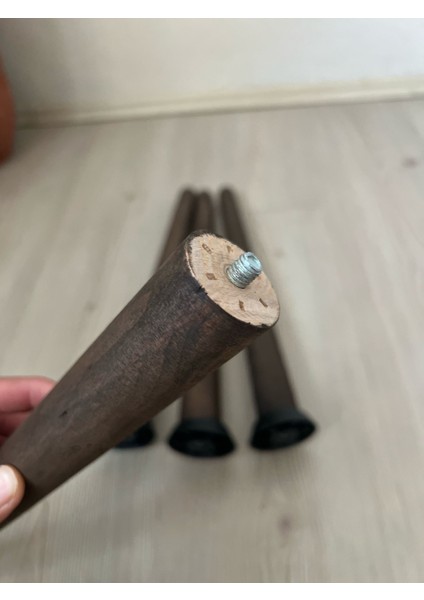 Koyu Meşe 38 cm Konik Ahşap Mobilya Ayağı – 3’ Adet Ahşap Ayak (Koltuk, Puf, Tv Ünitesi, Dresuar, Orta Sehpa Için – Girişli Bağlantı Aparatı Dahil) indirimleri