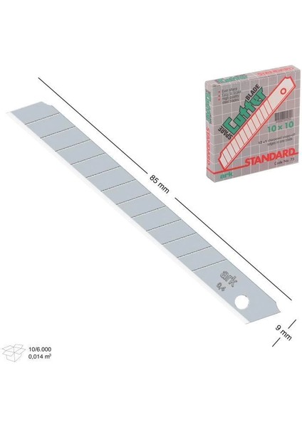 Maket Bıçağı Yedek Bıçağı 80X9 mm Ince Yedek 10 Adet