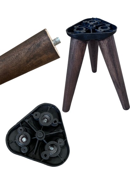 Ham (Boyasız) Konik 20 cm Ahşap Mobilya Ayağı – 3’lü (Puf, Berjer, Sehpa, Tabure – Bağlantı Aparatı Dahil) indirimleri