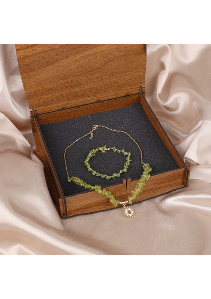 Peridot - Zebercet Doğal Taş 925K Gümüş Kolye / Bileklik , Takı , Hakiki Doğal Taş fiyatları