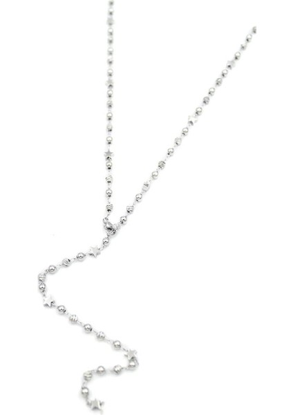 Dorika Boncuklu Y Kolye - Gümüş