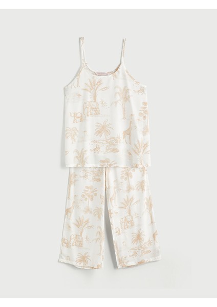 Yeni Sezon U Yaka Baskili Kadin Pijama Takimi - S5JN76Z8 indirimleri