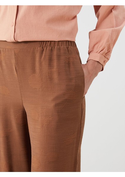 Yeni Sezon Beli Lastikli Desenli Kadin Pantolon - S5PI33Z8 modelleri