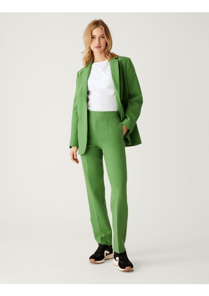 Fermuar Detaylı Straight Leg Pantolon