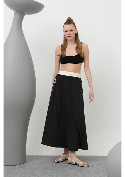 Kadın Lastik Nakış Detaylı Etek 32148ETK