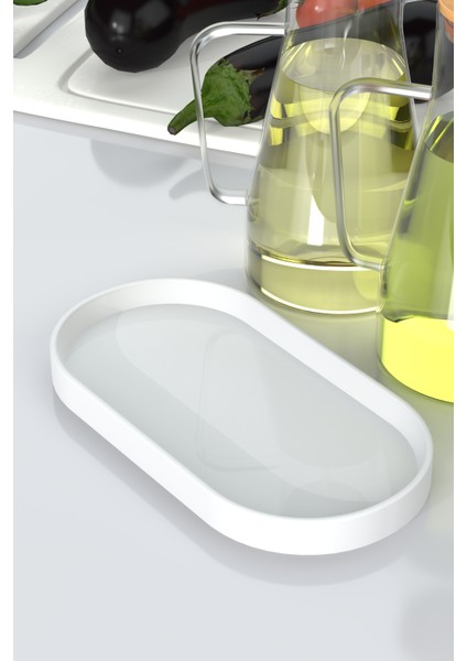 Siyah Granit Yağdanlık Altlığı,yağdanlık Standı,mutfak ve Banyo Organizer (Orta Boy)