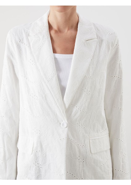 Yeni Sezon Ajurlu Brode Kadin Blazer Ceket - S5RA79Z8 modelleri