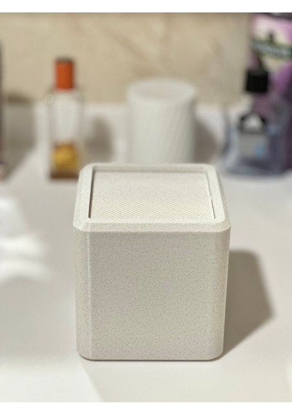 Masa Üstü Çöp Kovası Mutfak - Banyo - Açılır Kapanır 12,5X12 cm modelleri