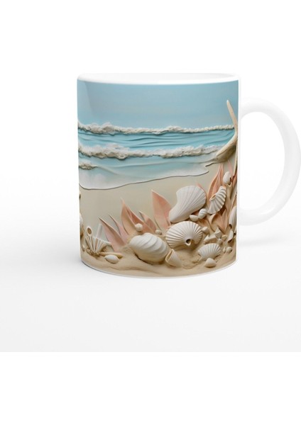 Kumsal ve Deniz Dalgalı Kabuk Temalı Su Altı Kupa Bardak modelleri