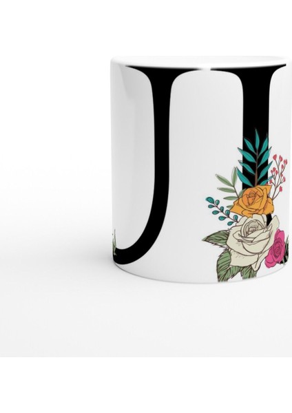 U Harfi Çiçek Motifli Harfli Kupa Bardak fiyatları