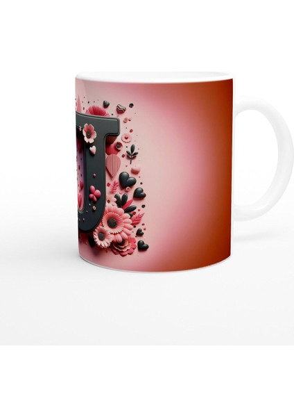 J Harfi Kontrast Detaylı Harfli Kupa Bardak modelleri