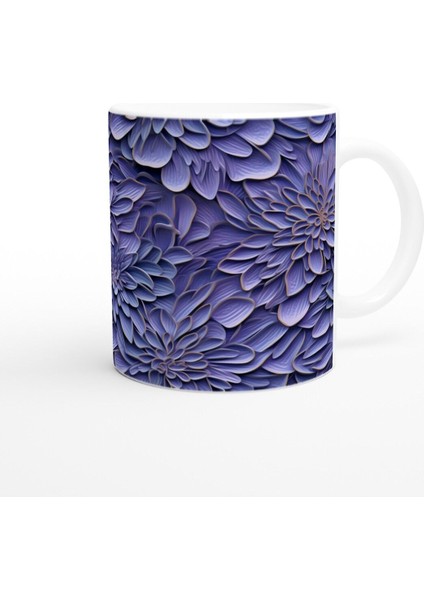 Mor Fırtına Çiçek Desenli Kupa Bardak modelleri