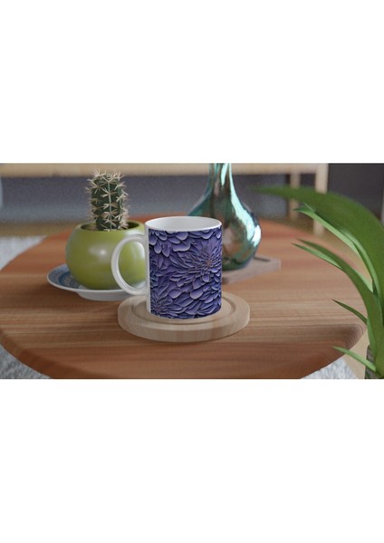 Mor Fırtına Çiçek Desenli Kupa Bardak fırsatları