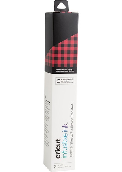 Crıcut 2008772 Infusıble Ink Transfer Kağıdı 2li Paket Buffalo Check, Siyah