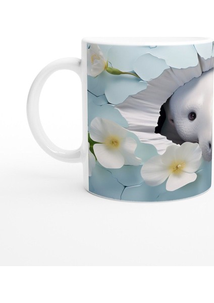 Buz Mavisi Duvardan Bakan Sevimli Fok Temalı Kupa Bardak fiyatları