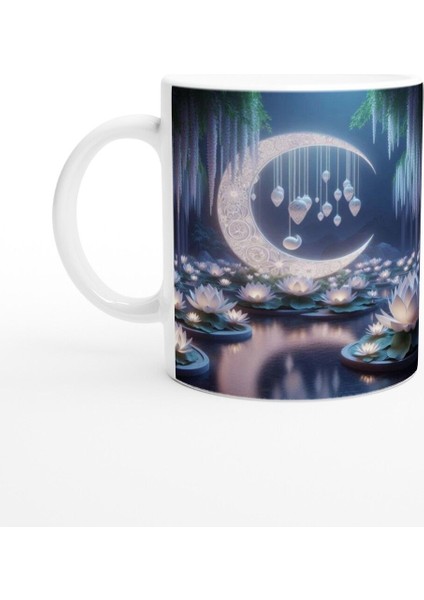 Yengeç Burcu Baskılı Kahve Kupası - Ay Işığında Zodyak Bahçesi Vs3