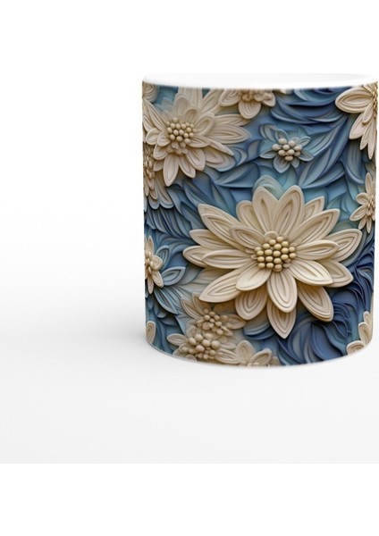 Mavi Esinti Çiçekli Kupa Bardak fiyatları