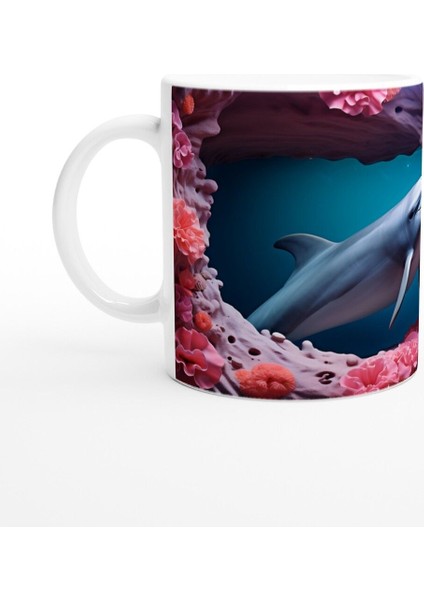 Mercanlar Arasında Yüzen Yunus Su Altı Temalı Kupa Bardak fiyatları