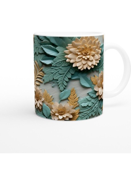 Altın Vurgulu Rölyef Çiçekli Kupa Bardak modelleri