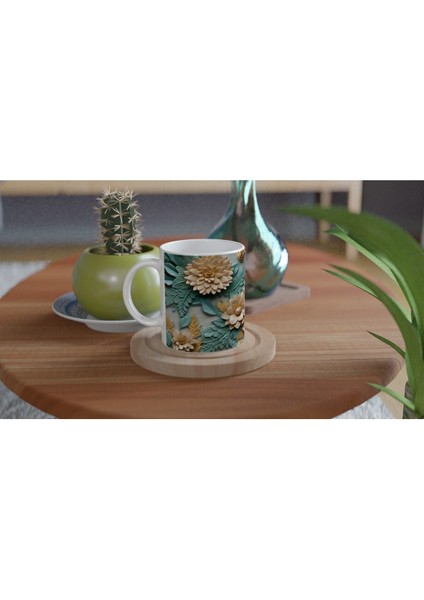 Altın Vurgulu Rölyef Çiçekli Kupa Bardak fırsatları