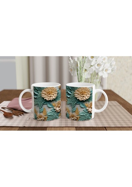 Altın Vurgulu Rölyef Çiçekli Kupa Bardak indirimleri