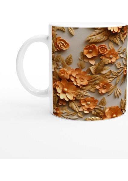 Gün Batımı Esintili Çiçekli Kupa Bardak